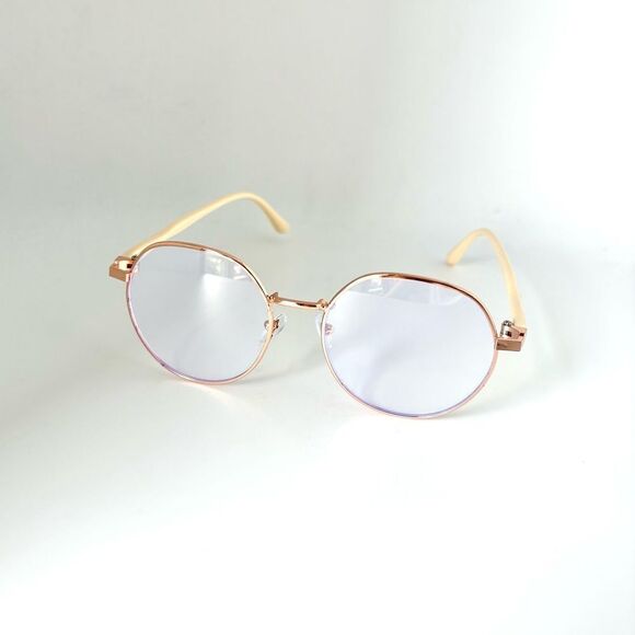 Stylish Gold Frame Women's Bluelight Glasses with Violet Hue - NWOT - Picture 2 of 4